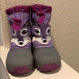 Kids purple snow boots sz 10